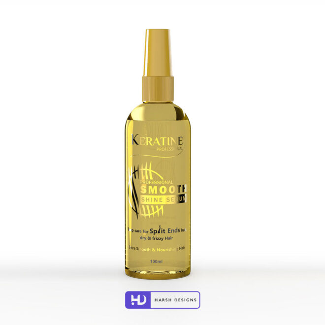 Keratin Hair Oil 3D Product Packaging Visualization Harsh Designs 3D Modeling for Product Packaging Design Service in Hyderabad