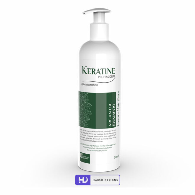 Keratin Shampoo 3D Product Packaging Visualization Harsh Designs 3D Modeling for Product Packaging Design Service in Hyderabad (1)