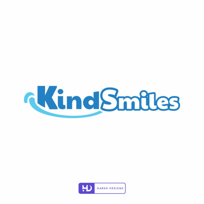 KindSmiles dental pictorial mark logo design for clinic and oral healthcare branding created by Harsh Designs graphic designer service in Hyderabad, India (2)