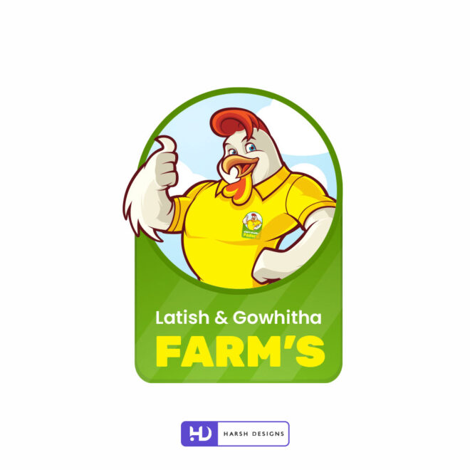 L&G Farms organic food mascot logo design with hen illustration for poultry branding created by Harsh Designs graphic designer service in Hyderabad, India (2)