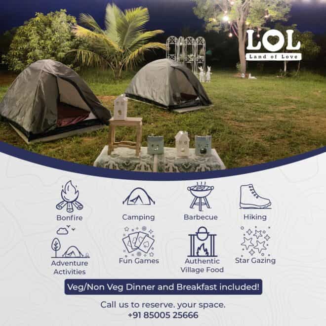 Land Of Love (LOL) Camp Tents-Social Media Marketing in Hyderabad