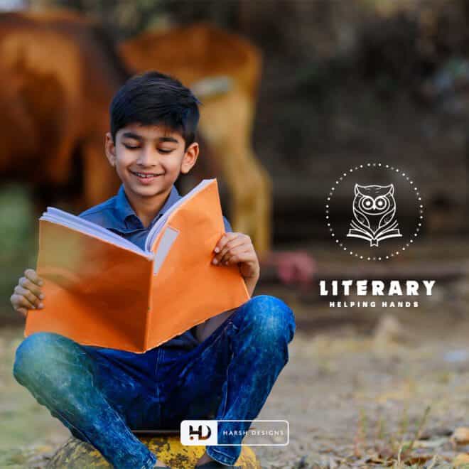 Literacy Helping Hands - Education Logo Design - NGO Logo Design - Emblem Logo Design - Corporate Logo Design - Graphic Designer Service in Hyderabad