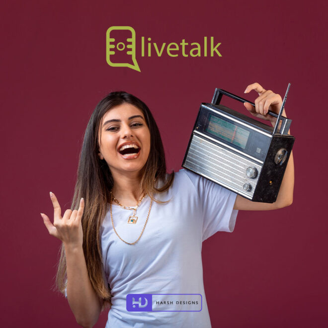 LiveTalk radio application logo design for FM and RJ branding created by Harsh Designs logo design service in Hyderabad, Bangalore, and across India (1)