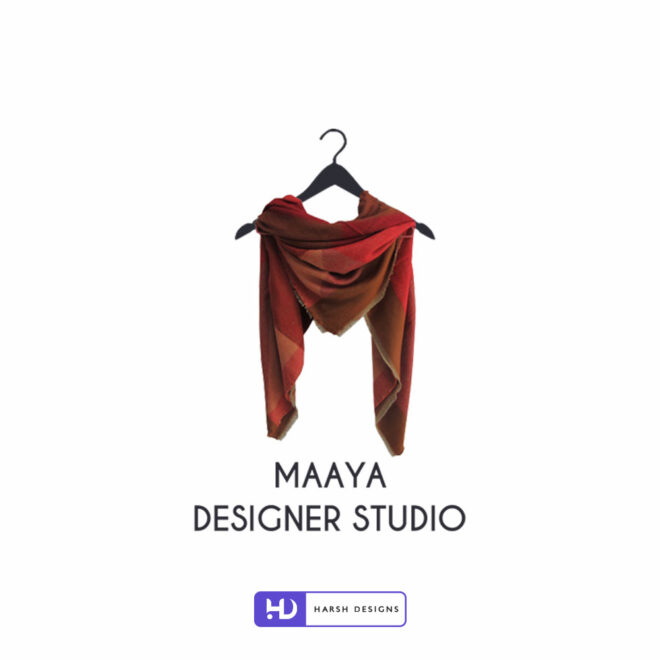 Maaya Designer Studio fashion pictorial mark logo design for Indian traditional saree and boutique branding created by Harsh Designs graphic designer service in