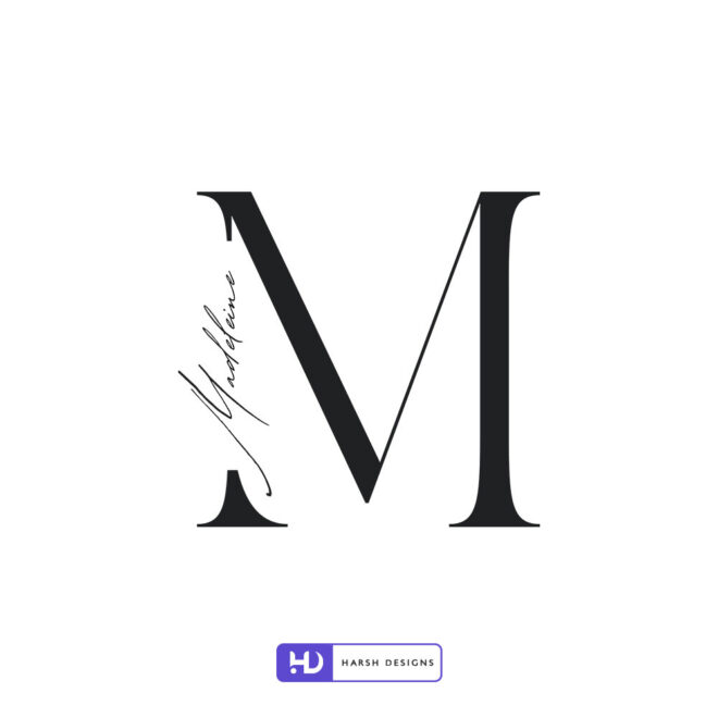 Madeleine monogram signature logo design for luxury corporate branding created by Harsh Designs logo design service in Hyderabad, India (2)