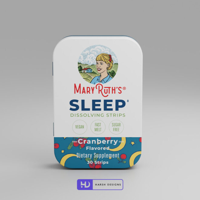 Mary Ruth's Sleep Dissolve Oral Strips 3D Product Packaging Visualization Harsh Designs 3D Modeling Service in Hyderabad (1)