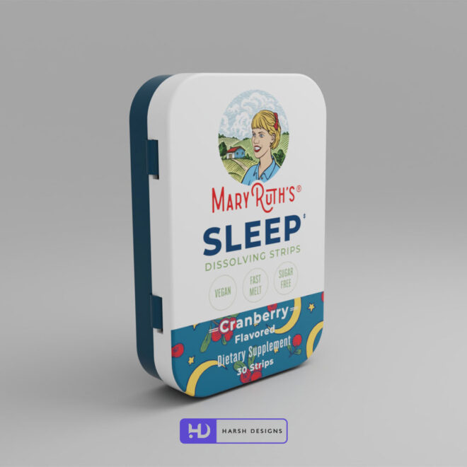 Mary Ruth's Sleep Dissolve Oral Strips 3D Product Packaging Visualization Harsh Designs 3D Modeling Service in Hyderabad (3)
