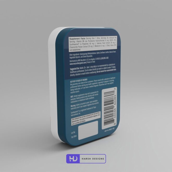 Mary Ruth's Sleep Dissolve Oral Strips 3D Product Packaging Visualization Harsh Designs 3D Modeling Service in Hyderabad (4)