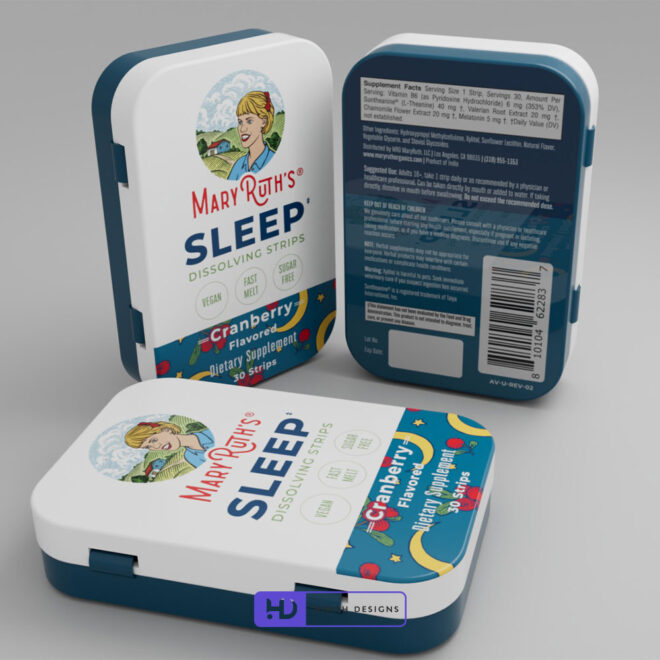 Mary Ruth's Sleep Dissolve Oral Strips 3D Product Packaging Visualization Harsh Designs 3D Modeling Service in Hyderabad (5)