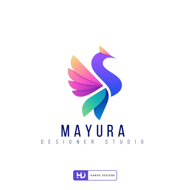 Mayura Designer Studio abstract logo design for costume designer and fashion studio branding created by Harsh Designs logo design service in Hyderabad, Bangalor