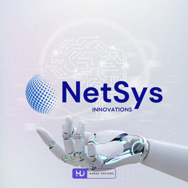 NetSys Innovations technology wordmark logo design for IT and corporate branding created by Harsh Designs graphic designer service in Hyderabad, India (1)