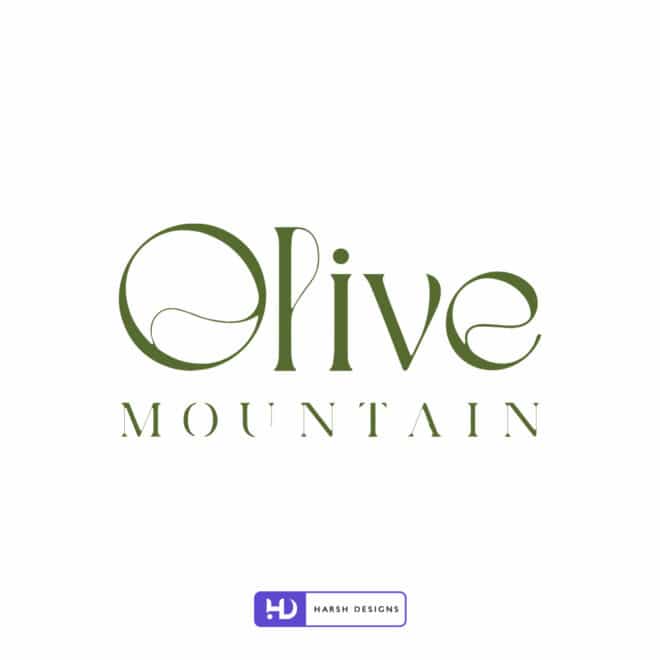 Olive Mountain - WordMark Design - Olive Oil Logo Design - Logo Design Service in Hyderabad-1