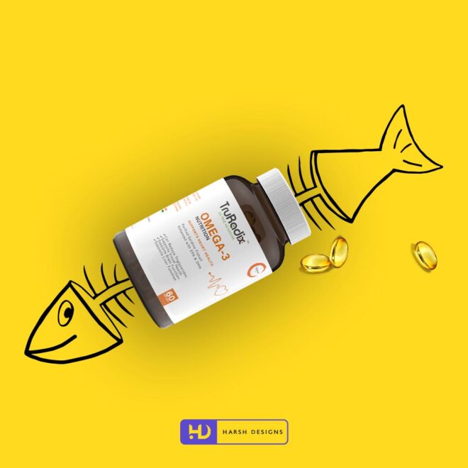 Omega-3 Nutrition Softgels Outer Box and Label Design, TruRadix Product Design and Packaging Design Service Hyderabad (2)