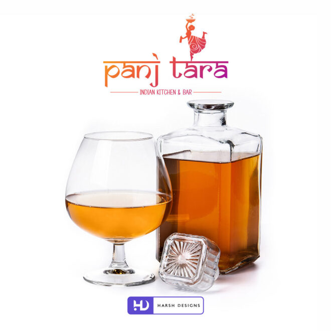 Panj Tara wordmark logo design for Indian kitchen and bar branding created by Harsh Designs logo design service in Hyderabad, Bangalore, and across India (1)