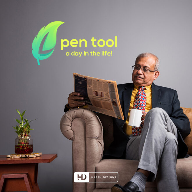 Pen Tool pictorial mark logo design for newspaper and news media branding created by Harsh Designs logo design service in Hyderabad, Bangalore, and across India (1)