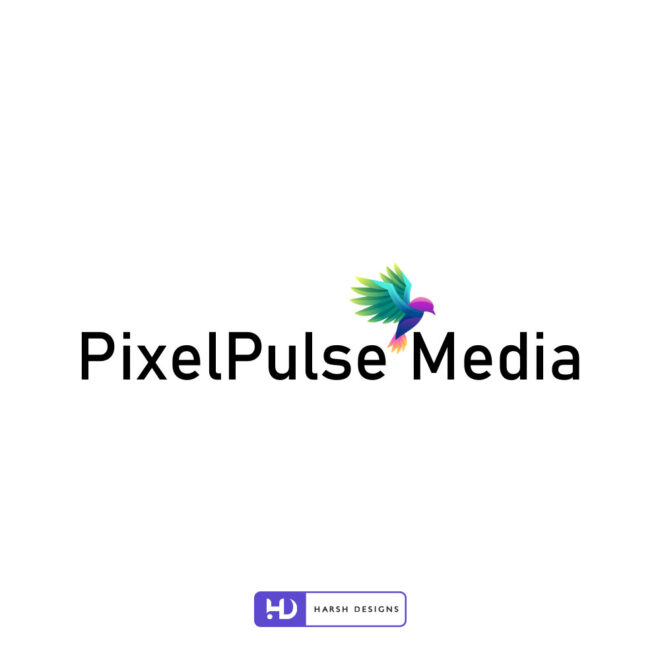 PixelPulse Media abstract logo design for media and creative branding created by Harsh Designs logo design service in Hyderabad, India (2)