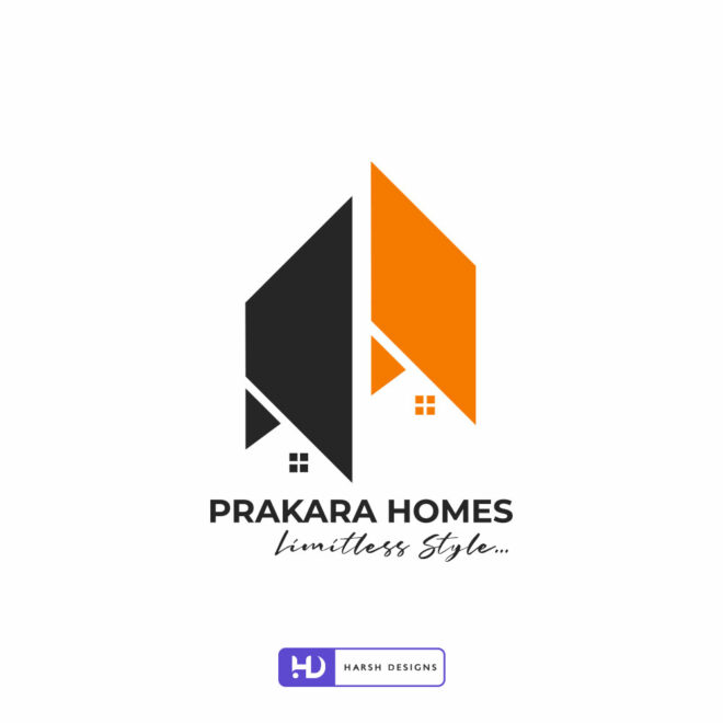 Prakara Homes Limitless Style real estate and construction abstract logo design for corporate branding created by Harsh Designs (2)