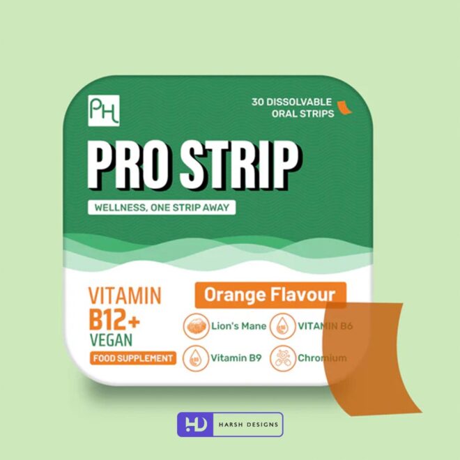 Pro Strip Vitamin B12+ Tin Box Packaging Design, Product Design in Hyderabad, Package Design and Graphic Design Service in Hyderabad (1)