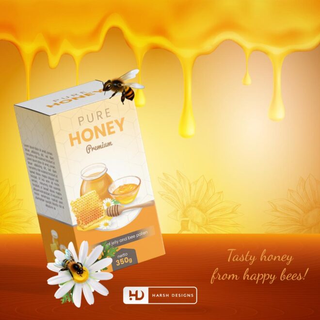 Pure Honey Premium Outer Box and Label Design, Product Design in Hyderabad, Package Design and Graphic Design Service in Hyderabad (2)