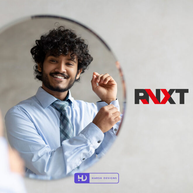 RNXT IT monogram logo design for technology and corporate branding created by Harsh Designs graphic designer service in Hyderabad, India (1)