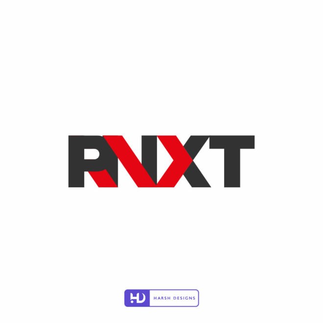 RNXT IT monogram logo design for technology and corporate branding created by Harsh Designs graphic designer service in Hyderabad, India (2)