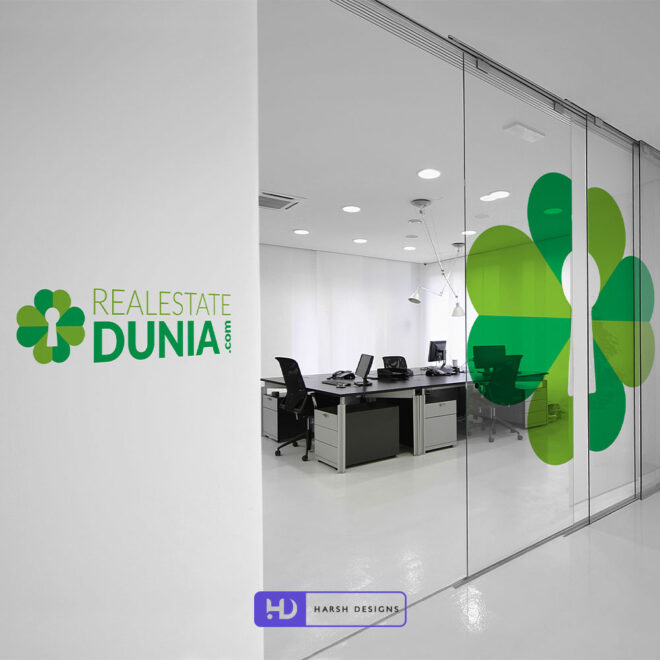 Realestate Dunia abstract logo design for real estate and construction corporate branding created by Harsh Designs graphic desig (1)