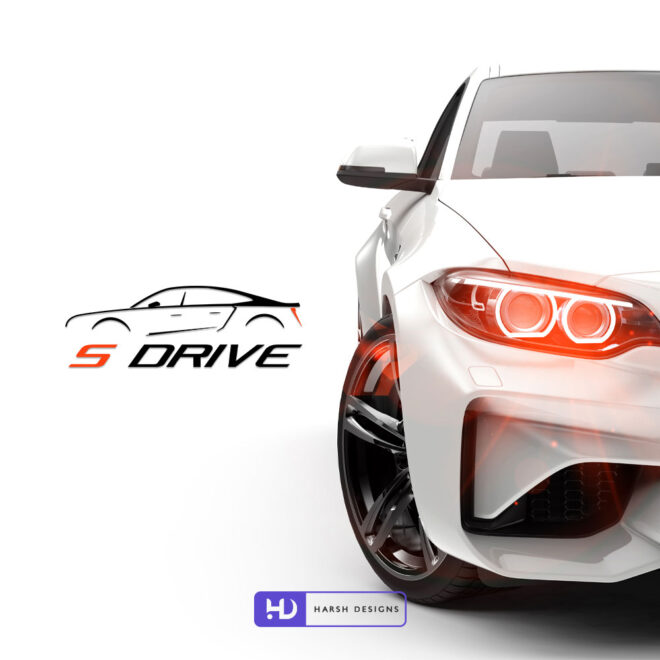 S Drive abstract car logo design for driving school and automobile corporate branding created by Harsh Designs graphic designer service in Hyderabad, India (1)