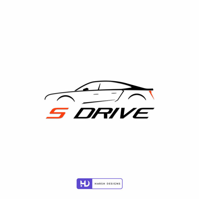 S Drive abstract car logo design for driving school and automobile corporate branding created by Harsh Designs graphic designer service in Hyderabad, India (2)