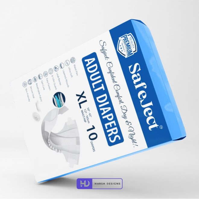Safeject Adult Diapers Outer Box Packaging Design, Product Design, Label Design and Packaging Design Service in Hyderabad (2)