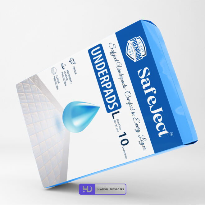 Safeject Underpads - Underpads Products - Product Design - Lable Designs - Package Design - Graphic Designing Service in Hyderabad 1