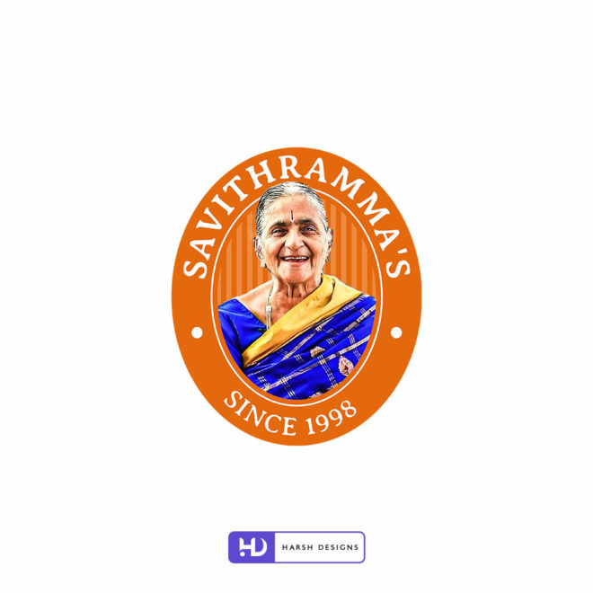 Savithrammas emblem logo design with personal branding created by Harsh Designs logo design service in Hyderabad, India (2)