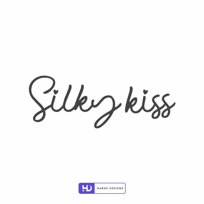 Silky Kiss wordmark logo design for handmade soap and skincare branding created by Harsh Designs logo design service in Hyderabad, India (2)