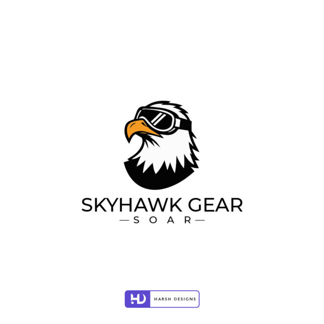 Skyhawk Gear emblem logo design for adventure and outdoor branding created by Harsh Designs graphic designer service in Hyderabad, India (2)