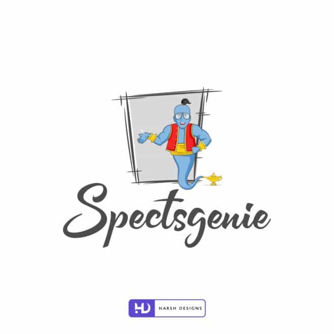 Spectsgenie - Spects Logo Design - Genie Logo Design - Mascots Logo Design - Spectacles Logo Design - Corporate Logo Design - Graphic Designer Service in Hyderabad-2