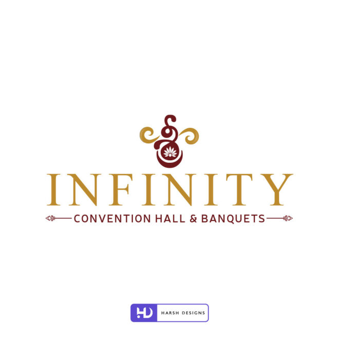 Sri Infinity Convention Hall & Banquets mascot craving logo design with creative illustration for event and hospitality branding (2)