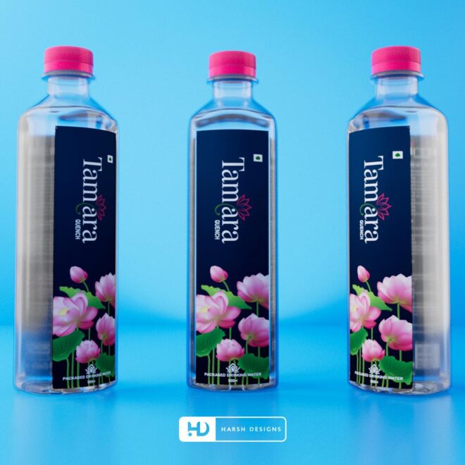 Tamara Quench Water Bottle Label Design, Product Design, Package Design and Packaging Design Service in Hyderabad (1)