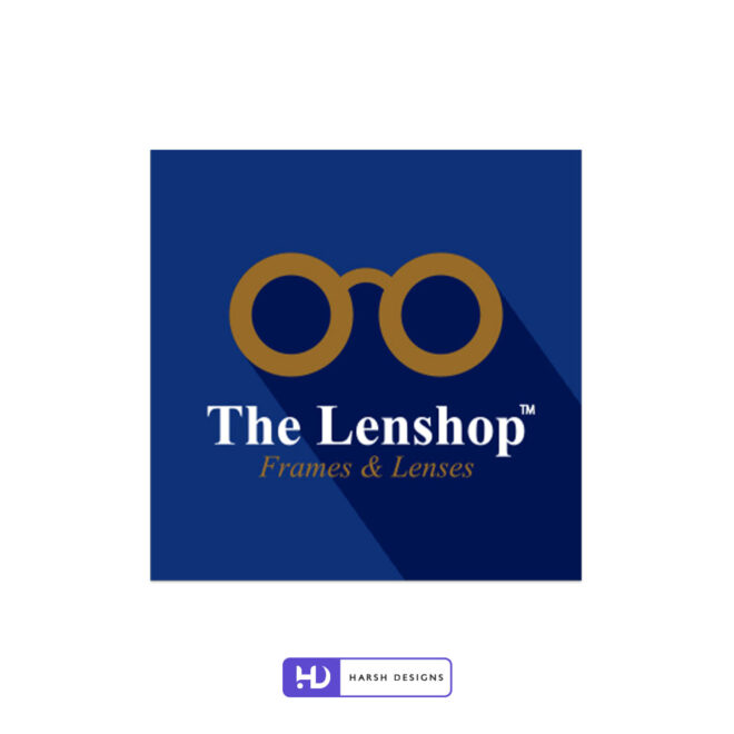 The Lenshop Frames and Lenses minimalistic spectacles logo design for optical store and eyewear corporate branding created by Ha (2)