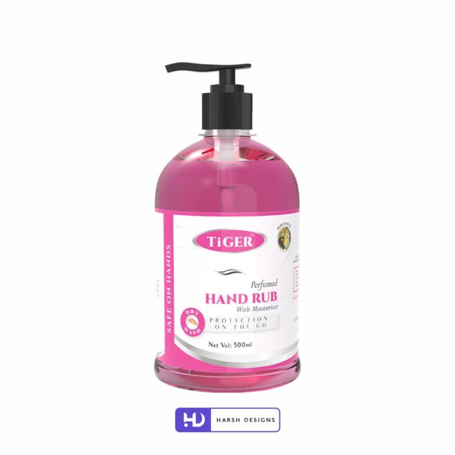 Tiger Hand Rub Lotion Label Design, Product Design, Package Design and Packaging Design Service in Hyderabad