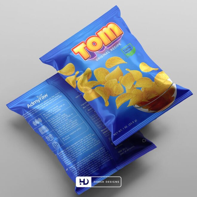 Tom Potato Chips Pouch Packaging Design, Product Design, Label Design and Packaging Design Service in Hyderabad (1)
