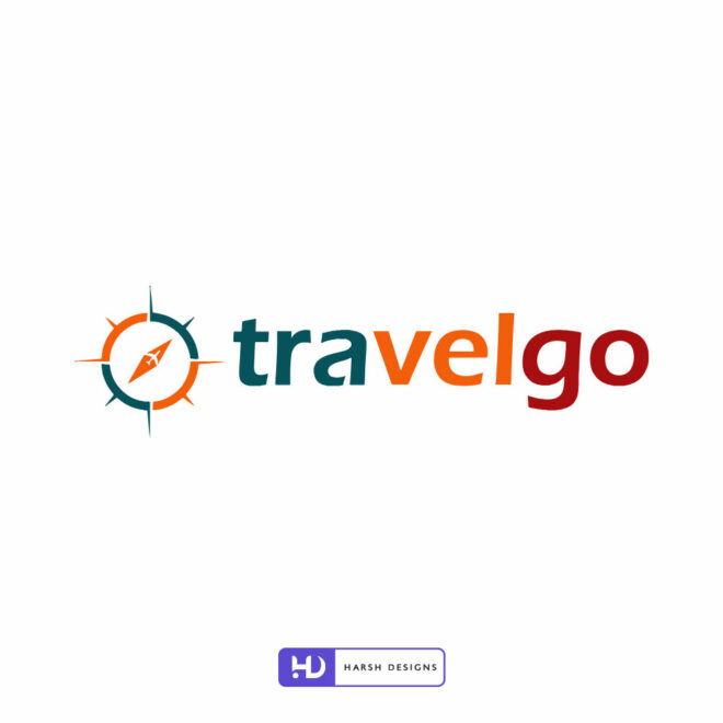 Travelgo wordmark logo design for travel agency and tourism branding created by Harsh Designs logo design service in Hyderabad, India (2)