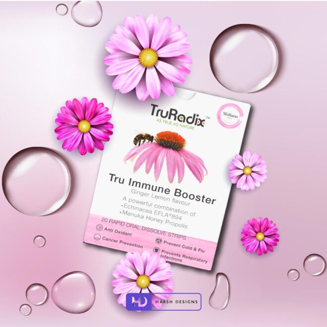 Tru Immune Booster Echinacea Manuka Honey Propolis Outer Box and Pouch Design, Product Design and Packaging Service in Hyderabad (2)