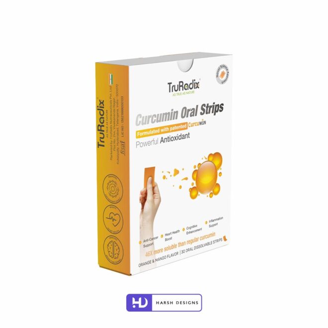 TruRadix Curcumin Oral Strips Package Design, Product Design, Label Design and Packaging Design Service in Hyderabad (1)