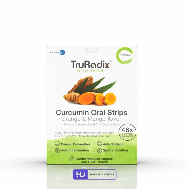 TruRadix Curcumin Oral Strips Package Design, Product Design, Label Design and Packaging Design Service in Hyderabad 2 (1)