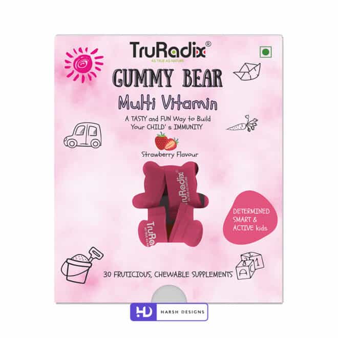 TruRadix Gummy Bear Multi Vitamin-Product Designing Service in Hyderabad-Package Design Service in Hyderabad-3D Modeling Service in Hyderabad (1)