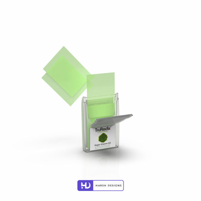 TruRadix VItamin D3 Oral 3D Product Packaging Visualization Harsh Designs 3D Modeling for Product Packaging Design Service in Hyderabad