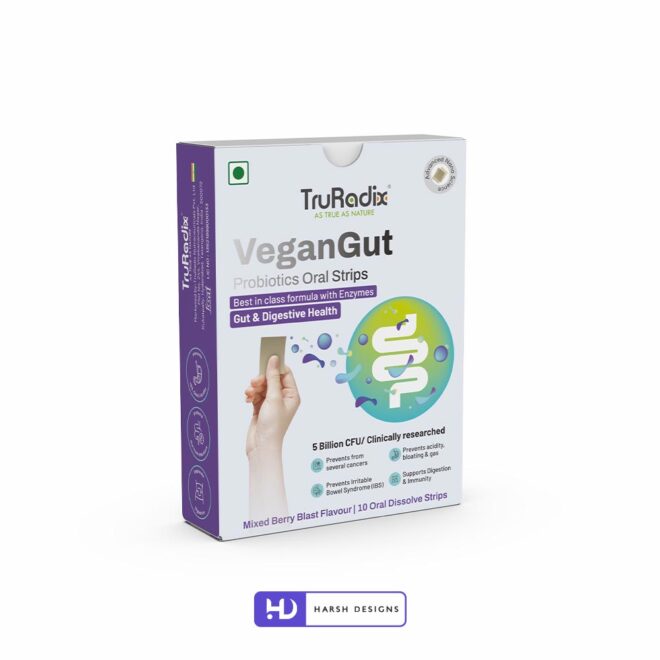 TruRadix Vegan Gur Probiotics Oral Strips Package Design, Product Design, Package Design and 3D Modeling Service in Hyderabad (2)