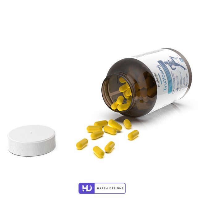 TruYoung Capsules Package and Label Design, TruRadix Product Design, Package Design and Packaging Design Service in Hyderabad (1)