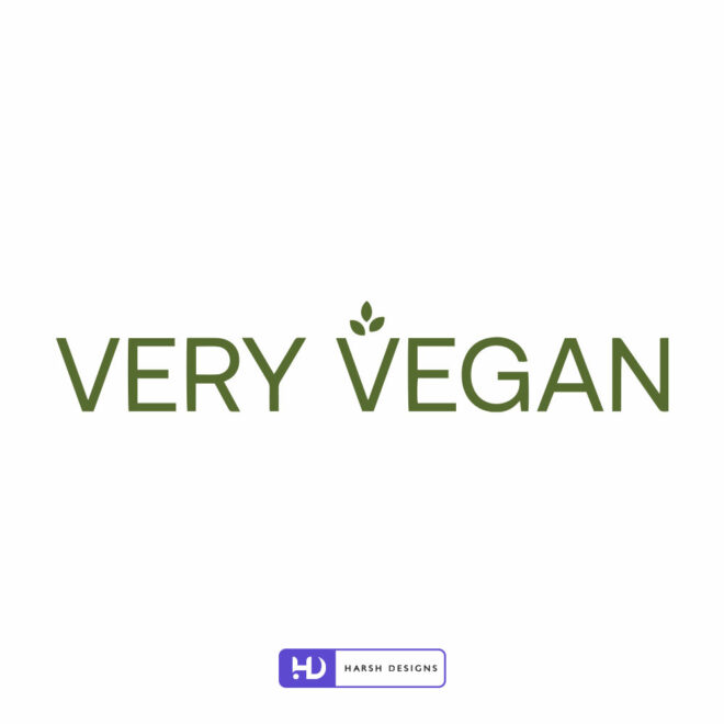 Very Vegan wordmark logo design for vegan food and plant-based branding created by Harsh Designs logo design service in Hyderabad, India (2)