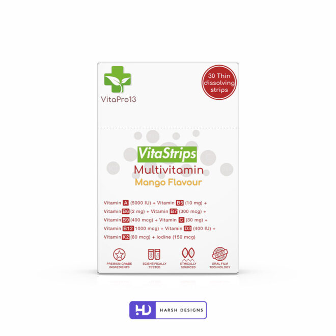 Vita Strips Dissolve Oral Strips 3D Product Packaging Visualization Harsh Designs 3D Modeling Packaging Service in India (1)