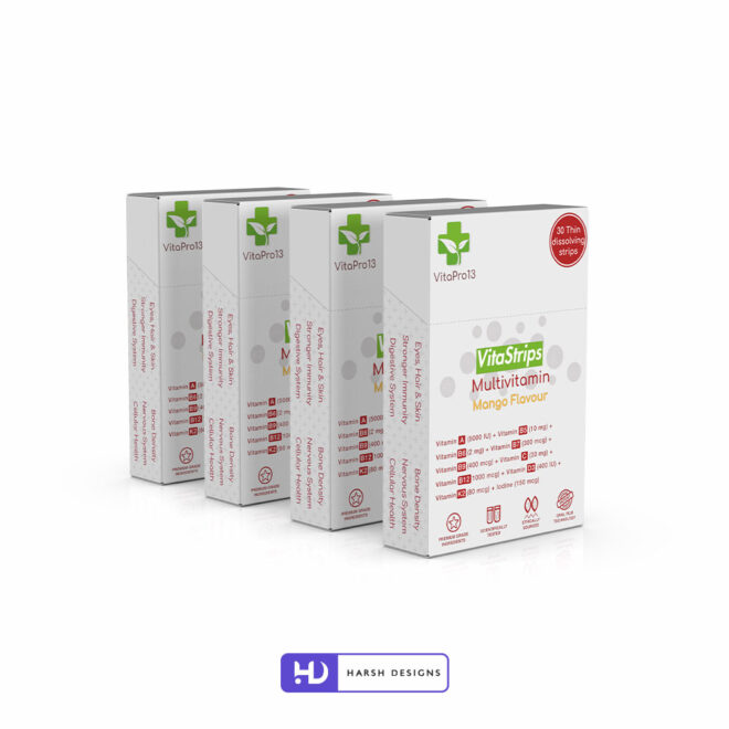 Vita Strips Dissolve Oral Strips 3D Product Packaging Visualization Harsh Designs 3D Modeling Packaging Service in India (2)